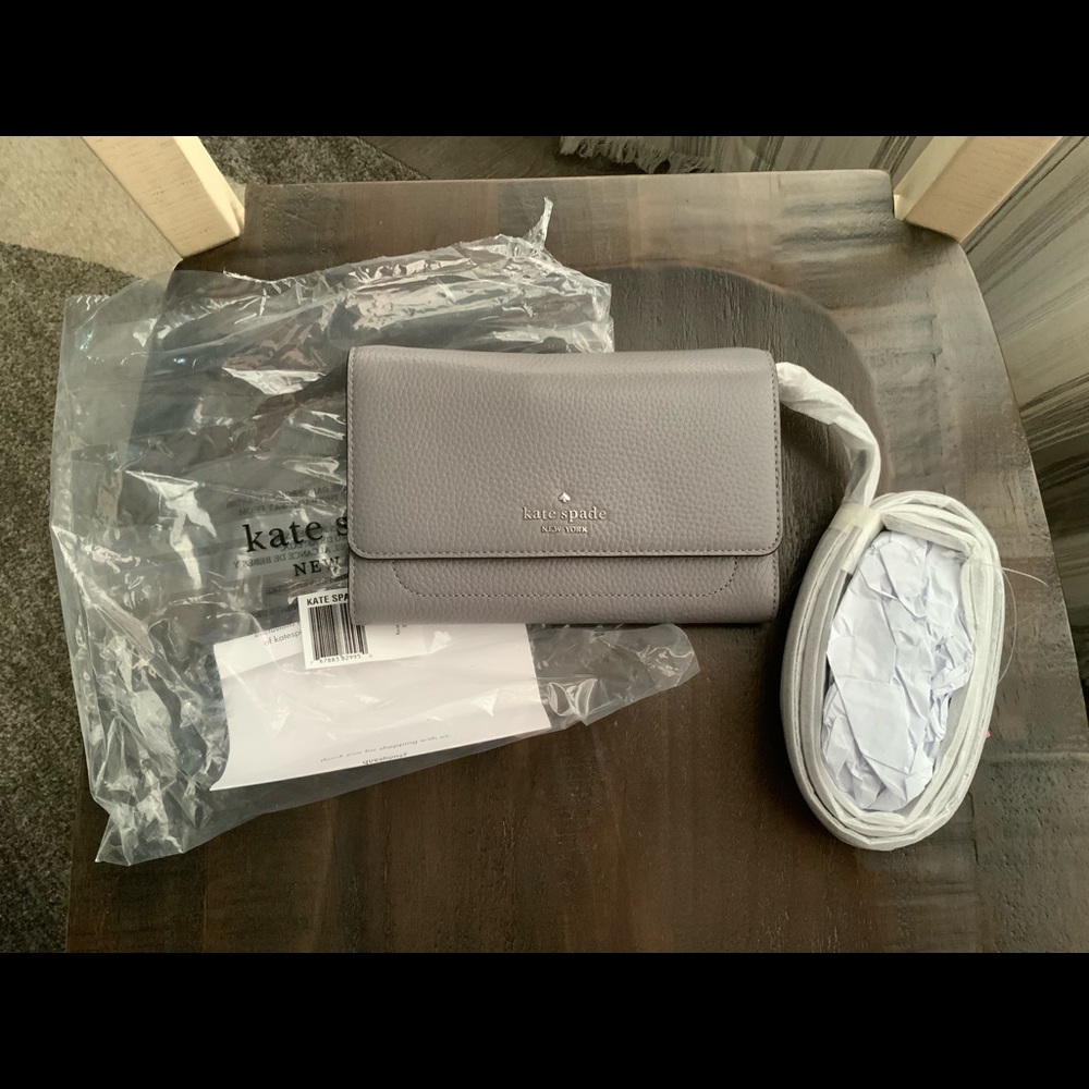 Kate Spade Harlow wallet on a string